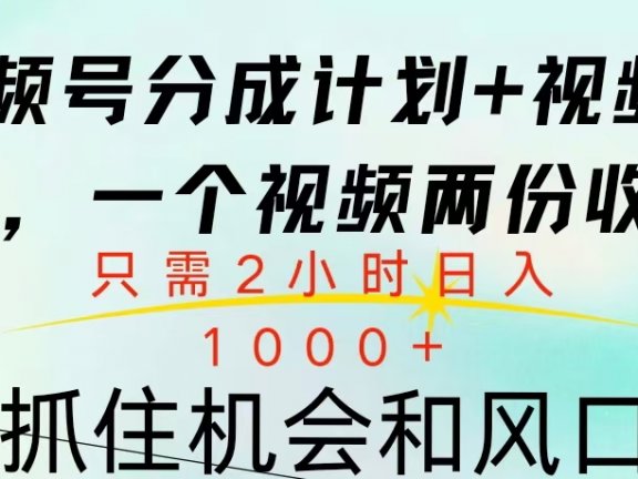 视频号橱窗带货, 10分钟一个视频, 2份收益,日入1000+