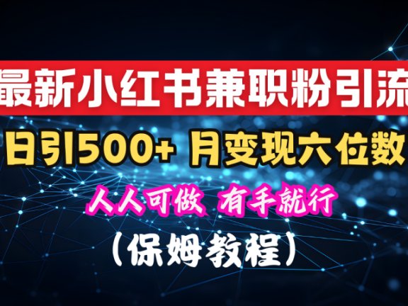 揭秘：小红书素人爆粉，保密教材，日引500+月入6位数