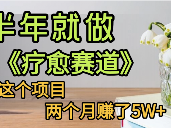 下半年稳赚的赛道,就选【疗愈赛道】,我自己运行这个项目两个月赚了5W+
